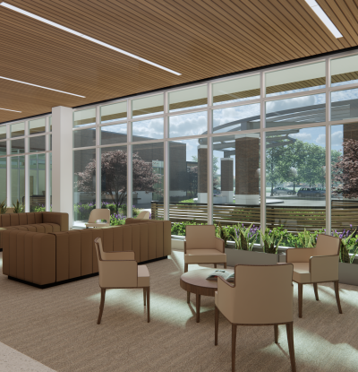 Rendering of waiting area