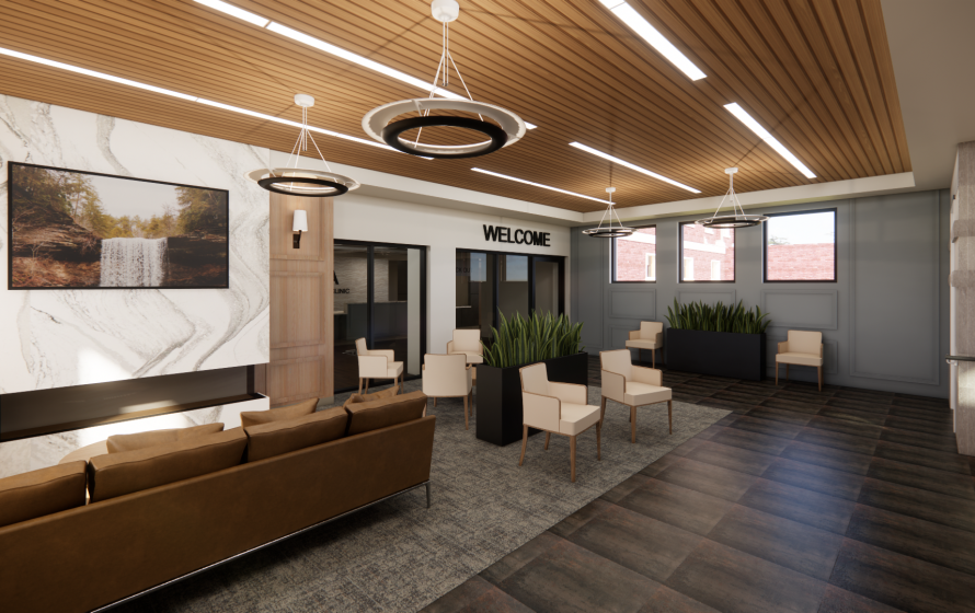 rendering of waiting area