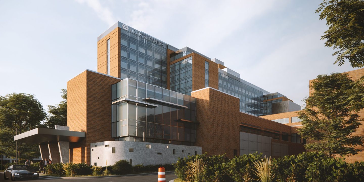 Exterior rendering of Durham cancer care center