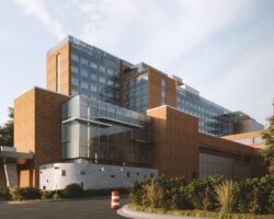 Exterior rendering of Durham cancer care center