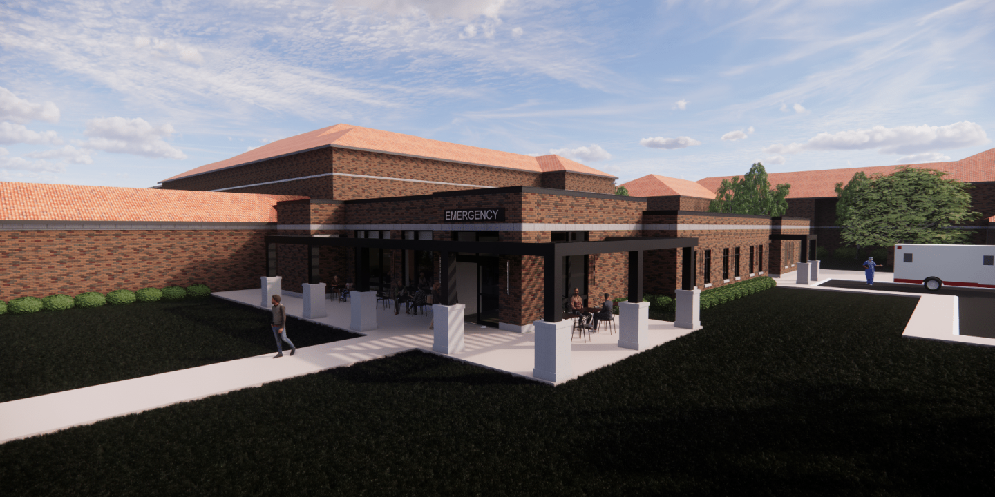 Exterior rendering of emergency department