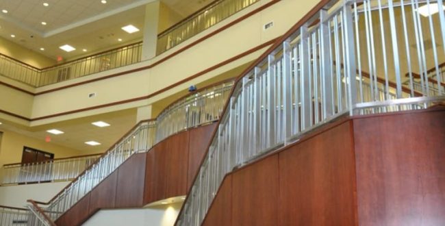 Stairways and balconies inside multistory building