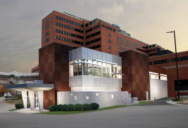 Exterior rendering of VA Durham cancer center