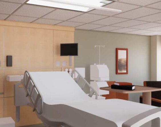 Rendering of hospital bed