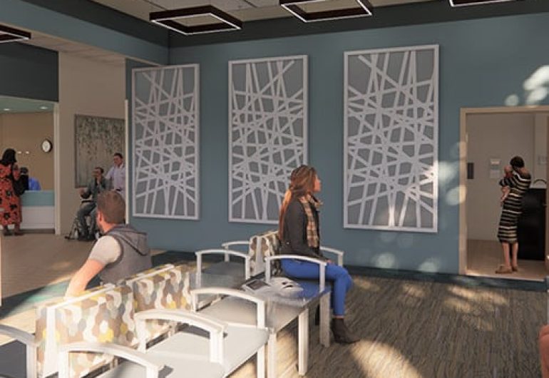 Rendering of indoor waiting room