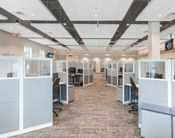 Cubicles in office space